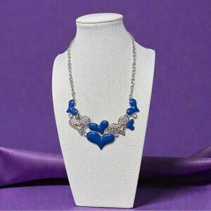Paparazzi Blue Heart Necklace with Silver Chain
